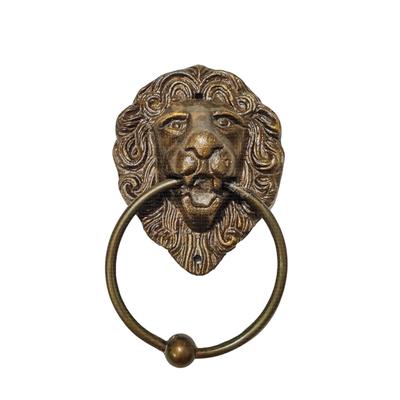 Lion Round Handmade Doorbell Knocker, Home and Office Rustic Collectible Door Decor Item (Brown Antique, 8.66 Inches)