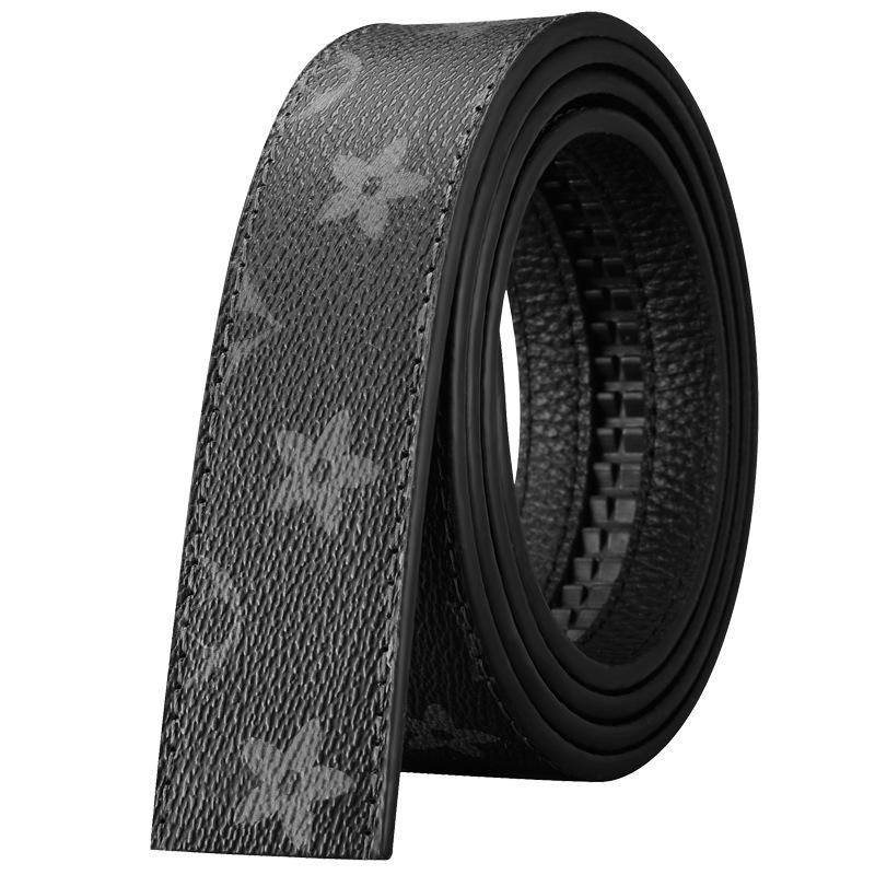 Headless Men's 3.5cm Leather Belt Strap with Automatic Buckle-Free Design