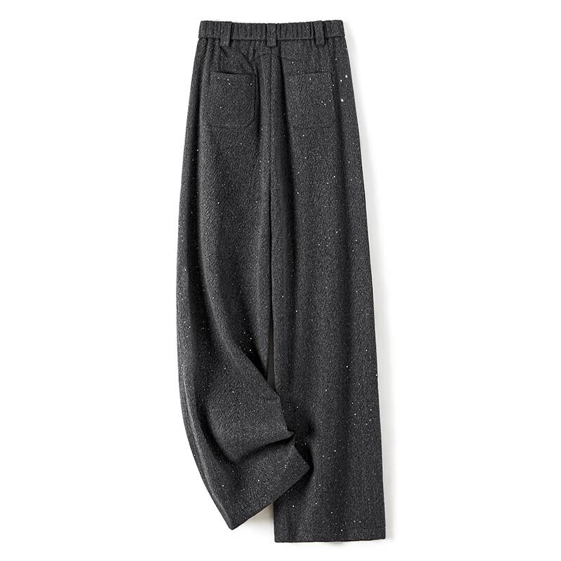 Women's High-Waist Draped Straight-Leg Trousers