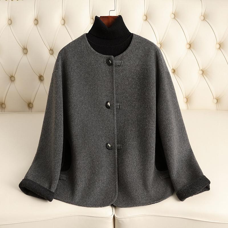 Double-sided cashmere coat women's short autumn and winter new woolen coat women's small