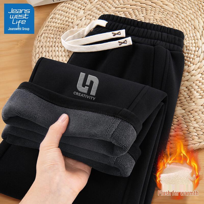 

Jeanswest Men s 2025 Autumn/Winter Fleece-Lined Straight-Leg Sweatpants 2XL (185)