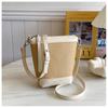 Fashion straw woven bag women's new trend woven shoulder messenger women's bag beach casual bucket bag