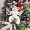 Exquisite Holiday Decoration Snowman Christmas Tree Topper Plush Stuffed Snow Elf Decoration with Star Handmade Xmas Decoration