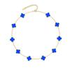 Four-Leaf Clover & Ten-Flower Necklace - Double-Sided 18K Gold Plated with Mother-of-Pearl, Cross-Border Popular OL Style