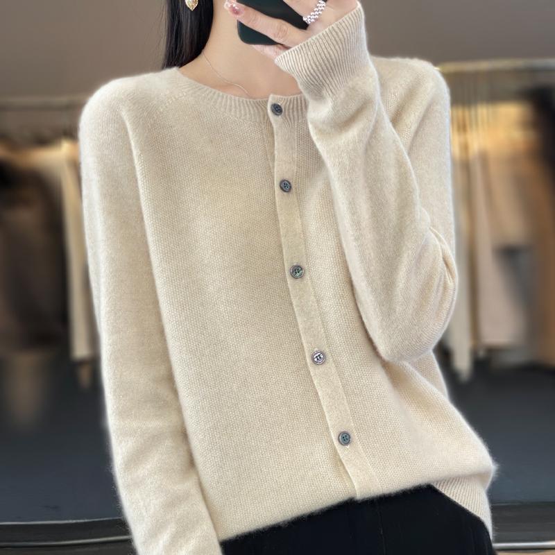 Fashion Women Cardigans Cashmere Sweater Autumn Winter O-neck Long Sleeve Knitwear Female Basic Clothing Tops
