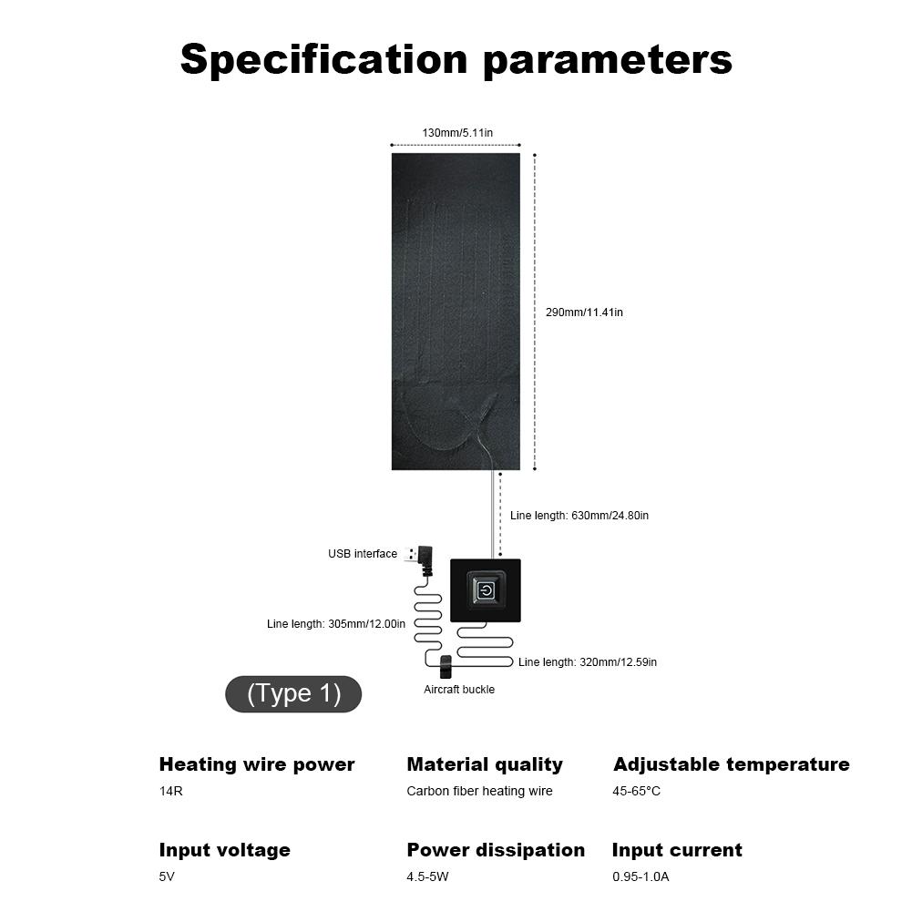 

Тканинна куртка Нагрівачі 1/2/3/4/5 Зони Нагрівання Водонепроникний USB Нагрівальний лист 3 передачі Регульована температура Термо для одягу