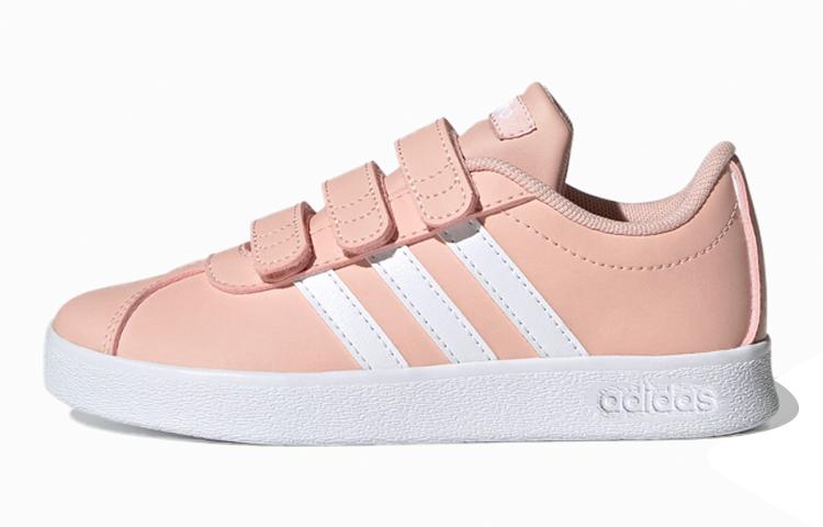 

Adidas VL COURT 2.0 Synthetic Leather Abrasion Resistant Low top Skateboard Shoes Pink Kids GZ7664 28