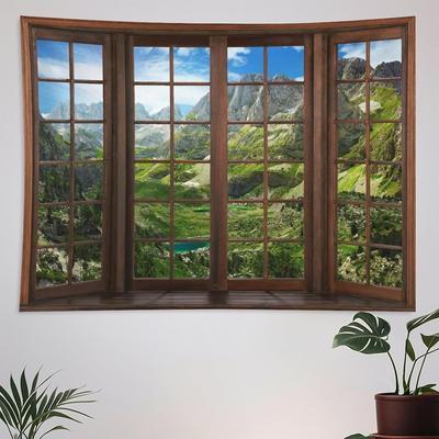 Mountain Landscape Tapestry Wall Hanging Lakes Beautiful Scenery Through Brown Tapestries Home Decor For Living Room Bedroom