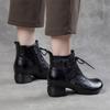 Fashion GKTINOO Retro Genuine Leather 2024 Autumn New Women Short Boots Leisure Versatile Solid Color Round Toe Thick Heeled Shoes