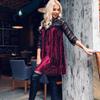 Elegant Women's Fashion Sexy Bodycon Lace Stitching Pleated Solid Color Midi Dress For Any Occasion