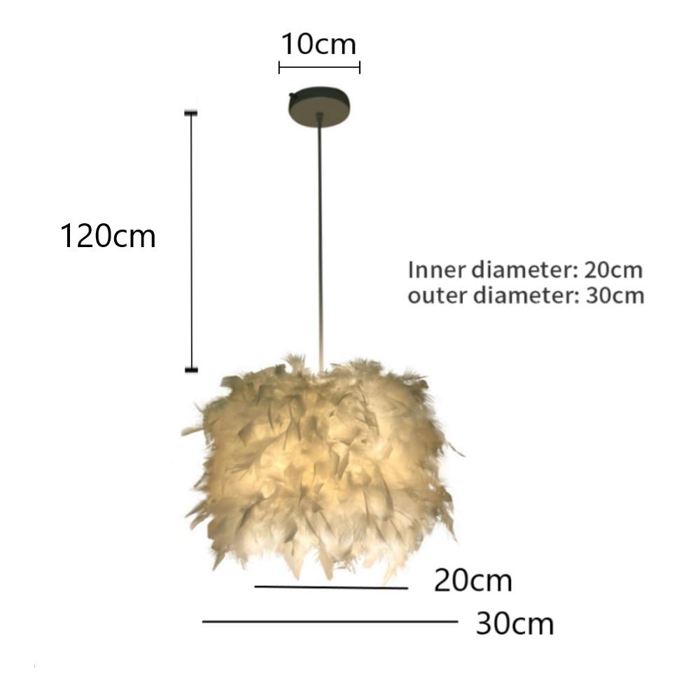 Modern Feather LED Pendant Light E27 Lamp Holder Fairy Hanging Lamps Goose Bedroom Dining Room Loft Ceiling Nordic Chandelier