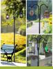 Double Wrought Iron Shepherd's Hook for Outdoor Gardens and Courtyards
