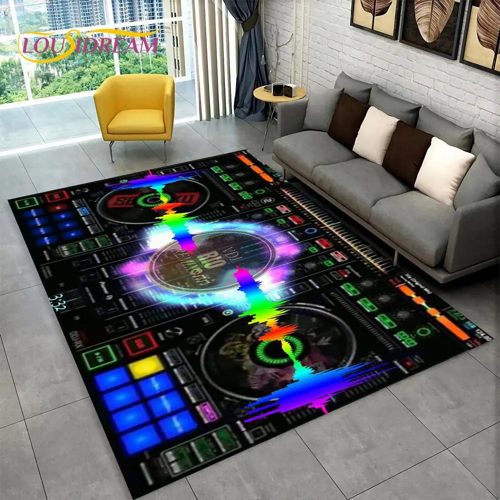 3D DJ Music Screen Keyboard Area Rug,Carpet Rug for Living Room Bedroom Sofa Doormat Hallway Decor,Sport Yoga Non-slip Floor Mat