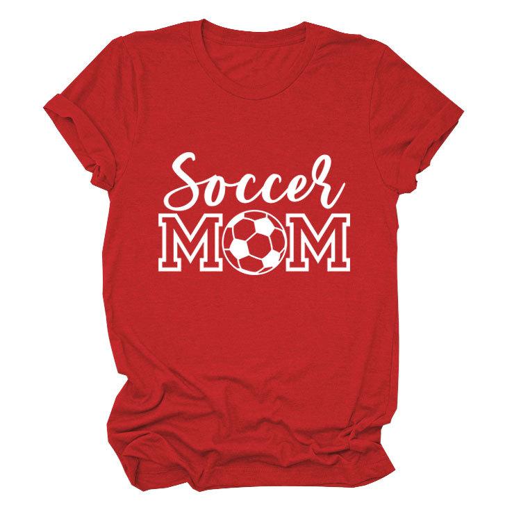 Soccer Mom European and American Crew Neck Women's Casual Loose Short-sleeved eBay Foreign Trade Spot Large Size Comfortable T-shirt