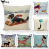 New Design Dog Cushion Covers Cute Animal Seagull Butterfly Painted Home Decor Living Room Couch Gifts Throw Pillows Cases