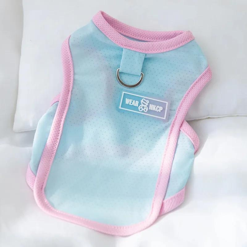 

Dog Cooling Vest Thin Summer T Shirt Fashion Dog Sunscreen Dog Clothes with Buckle Bichon Breathable Mesh Puppy Costumes XS