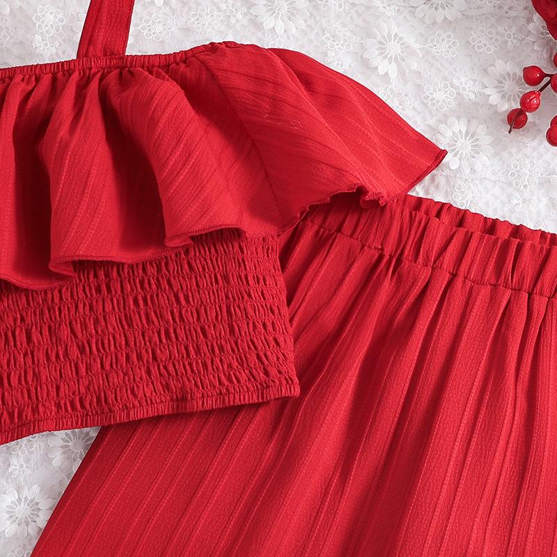 Buy 10-12 Year Old Girls Set New Sling One Shoulder Top Pants