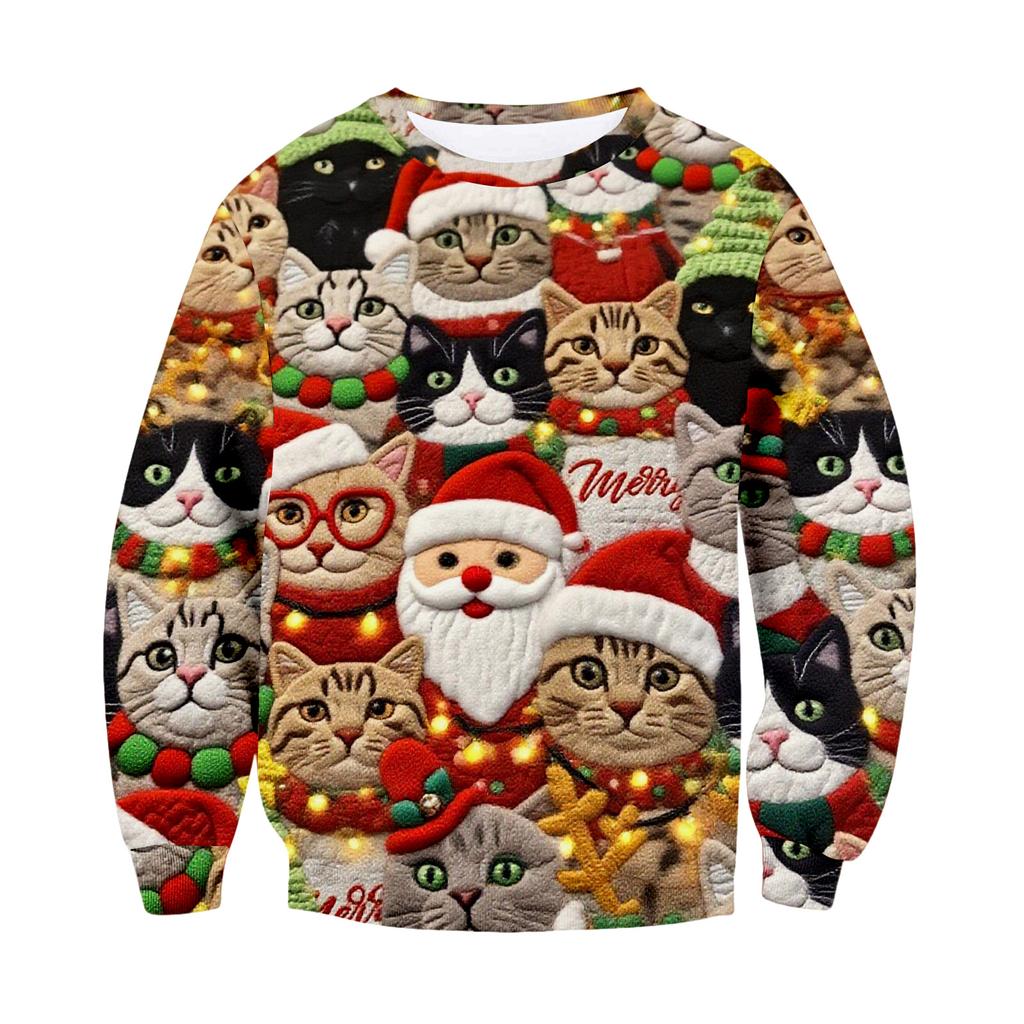 Weihnachtsdruck Lockerer Herren-Hoodie