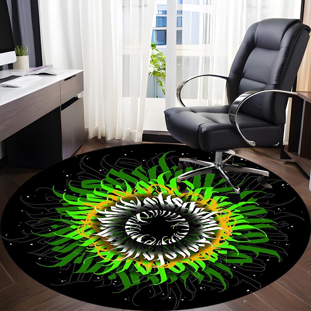 1pc Abstract Artwork Chair Carpet for Office, Round Non Slip Durable Large Size Office Carpet, Suitable for Office