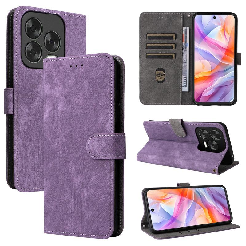 

Флип-чехол для ZTE Blade V70, дизайнерский кожаный чехол для телефона из искусственной кожи, полная защита корпуса, противоударный, с [блокировкой RFID] for ZTE Blade V70 Design фиолетовый