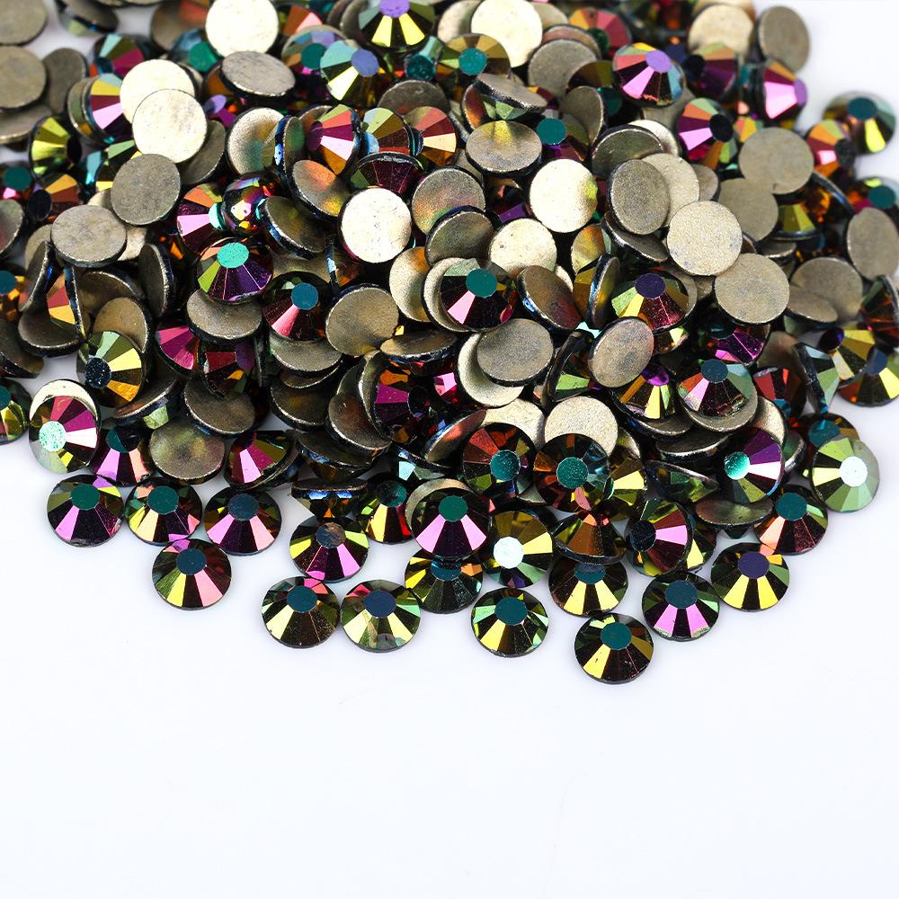 Gold Bottom Colored Glass Flat Bottom Diamond Nail Drill, Mobile Phone Accessories Sticker Diamond Diy Rhinestone Jewelry Accessories
