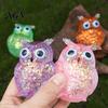 Slow Rebound Owl Toy Glitter Squeeze Stress Relief Clear Bird Sensory TPR Anxiety Relieving Ball Animal Shape Relaxation Tool