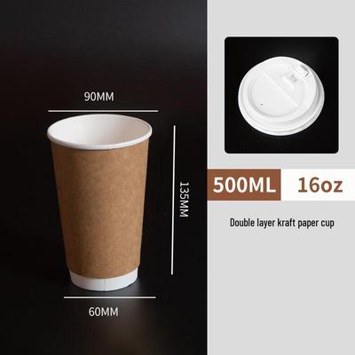 Disposable Double-Wall Kraft Paper Coffee Cups