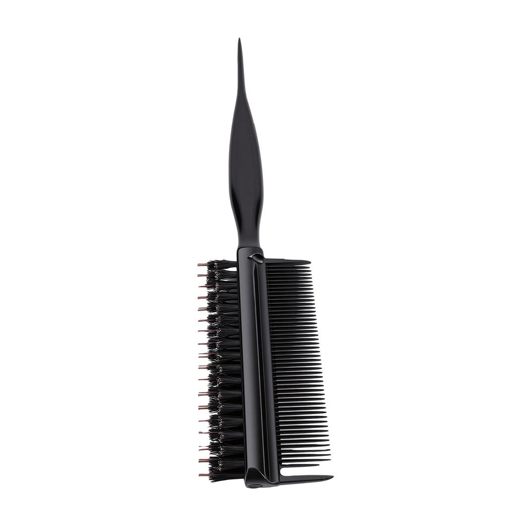 Double Sided Hair Brush Comb Rat Tail Fine Tooth Styling Comb for Sectioning Parting Black