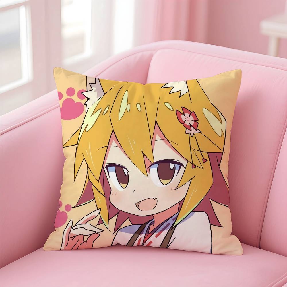 Helpful Fox Senko San Cartoon Pillow Case Safe Custom Photo Pillow, Anti-fade Brushed Fleece Cushion, Maternal & Infant Safe.