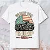 Bikers for Trump 2024 Motorrad US Amerikanische Flagge Patriotisches T-Shirt Mode Mann Frau Kurzarm T-Shirt 100% Baumwolle Unisex T-Shirt