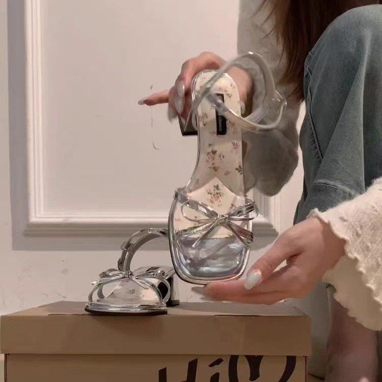 French retro Roman open-toe with sandals women's 2025 summer new fashion beautiful outer high heels new