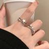 2pcs Y2K Shiny Star Opened Rings For Women Star Zircon Stainless Steel Ring Fashion Party Zircon Accessories