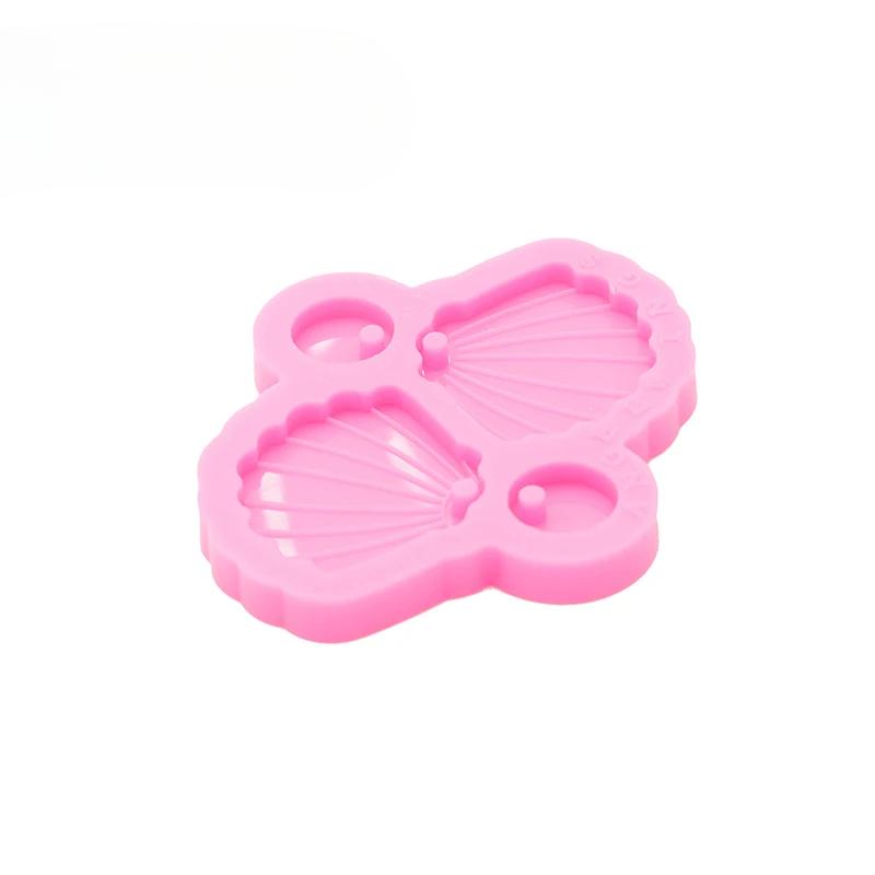 Bright Resin Art diy Earring shell Mould  Resin Silicon Mold keyring  DIY Epoxy Jewellery Making