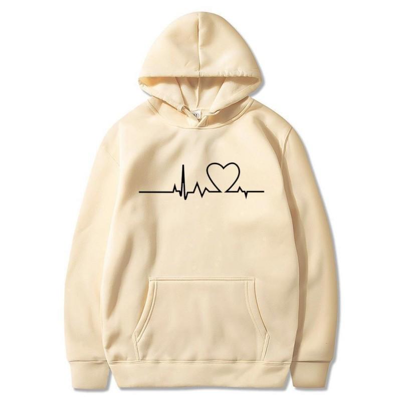 Womens Winter Hooded Long Sleeve Sweatshirt Loose Fit Unisex Casual Pullover With Kangaroo Pocket