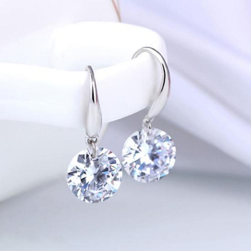 Orecchini con diamanti sciolti, sezione lunga, orecchini con zirconi di alta qualità, orecchini da donna