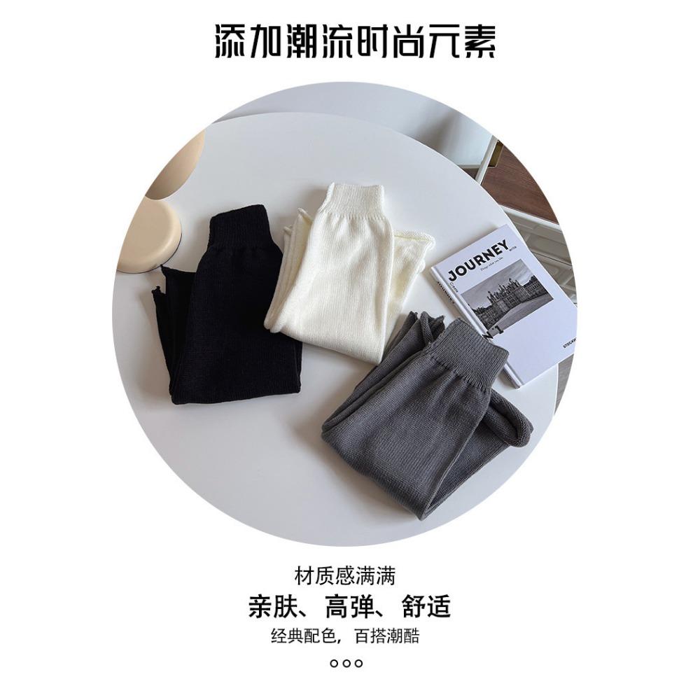Women's Autumn and Winter New Bell Mouth Jk Solid Color Socks To Keep Warm Personalized Versatile Wool Leg Guards Knitted Leg Covers Stacking Socks