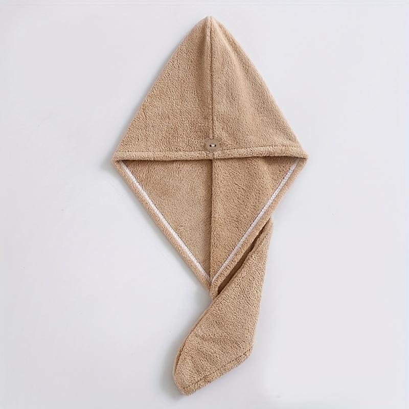 1pc Quick-Drying Hair Cap For Women Absorbent Coral Fleece Shower Cap With Thickened Towel For Hair Drying And Wrapping
