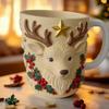 Christmas Coffee Cup Christmas Tree Elk Stocking Gingerbread Man Mug 260ml Dishwasher Microwave Tea Cocoa Cup for Home Office Outdoor Use
