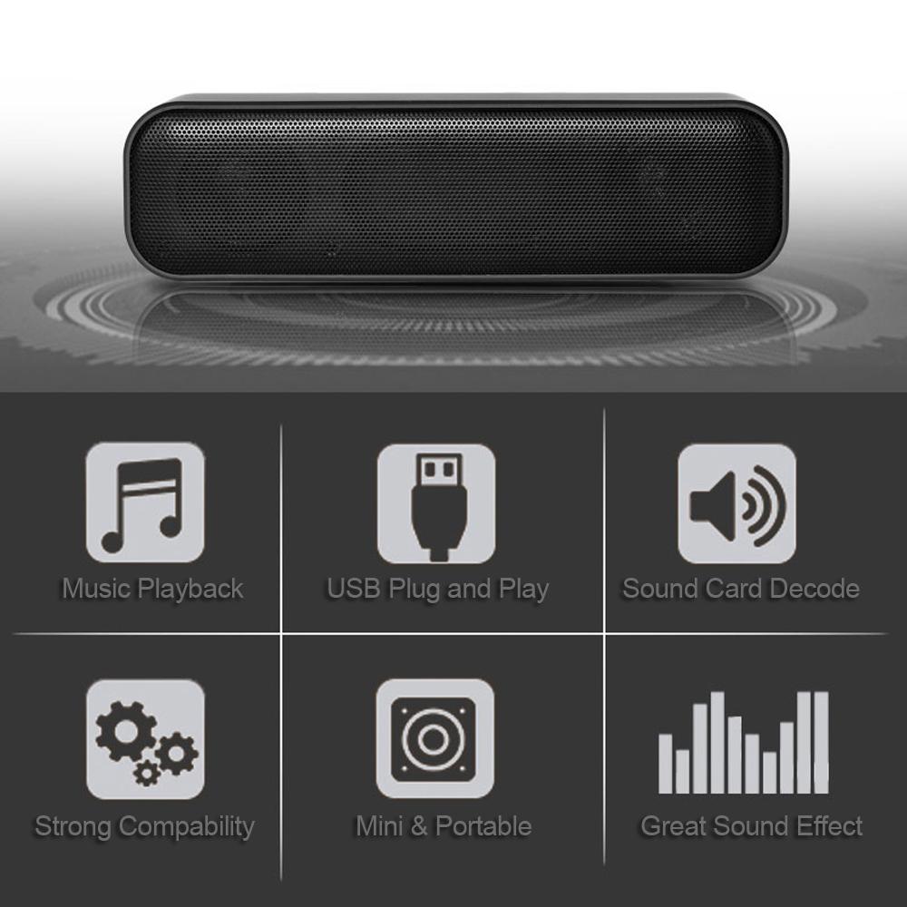 Soundbar Speaker Portable USB Wired Computer TV PC Laptop Desktop Subwoofer Sound Box Music Caixa De Som Bocina Coluna Acoustics 5