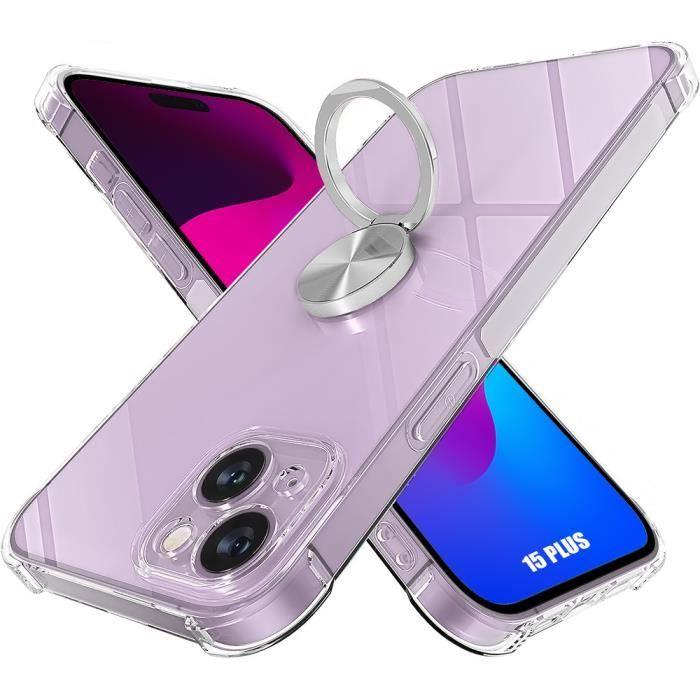 Coque de Protection - BOOLING - iPhone 15 Plus - Silicone Souple - Transparent - Argenté