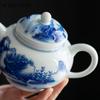 330ml Retro Blue and White Porcelain Teapots Exquisite Handmade Ceramic Kettle Travel Portable Tea Pot Chinese Tea Set Drinkware