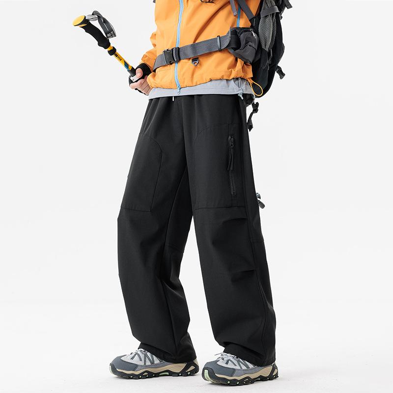 

Весенне-осенние новые американские ретро комбинезоны, мужские спортивные повседневные брюки, ветрозащитные противоударные брюки 2XL чёрный