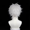 White Anti-upturned Synthetic Short Hair Wig Cosplay Anime Wig Anime Reality Show Wig
