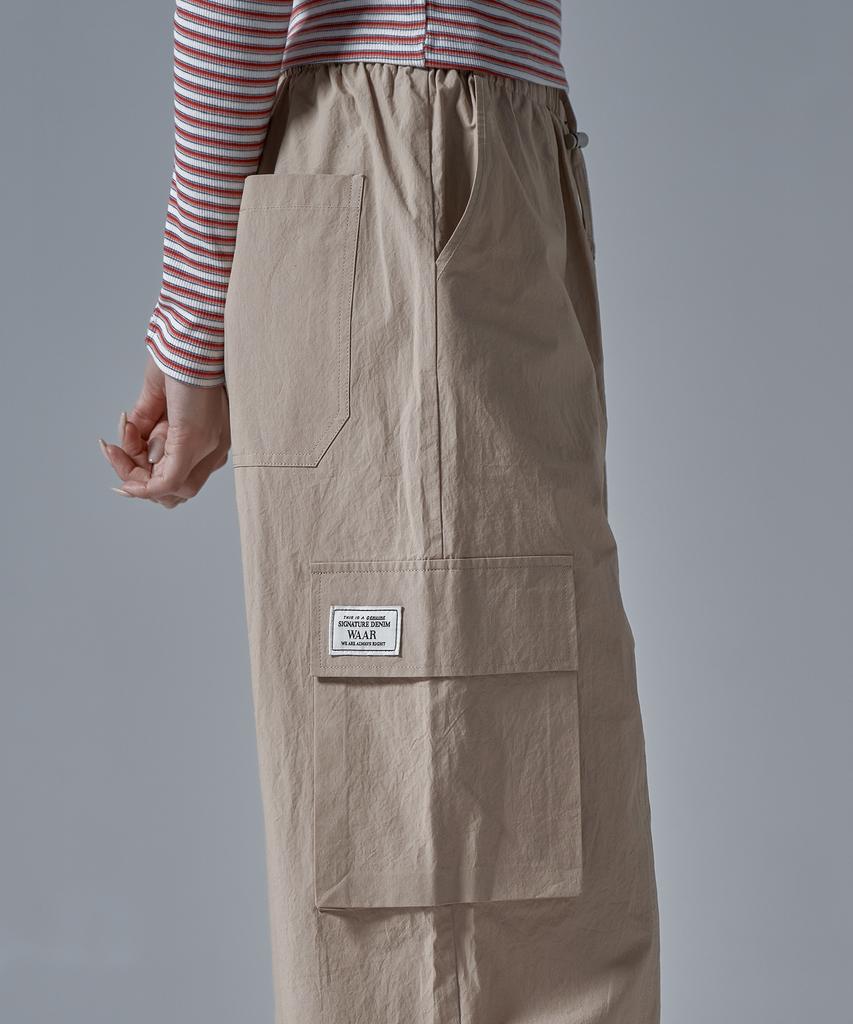 WAARFORWOMAN W1143 Cotton Banded Cargo_Beige