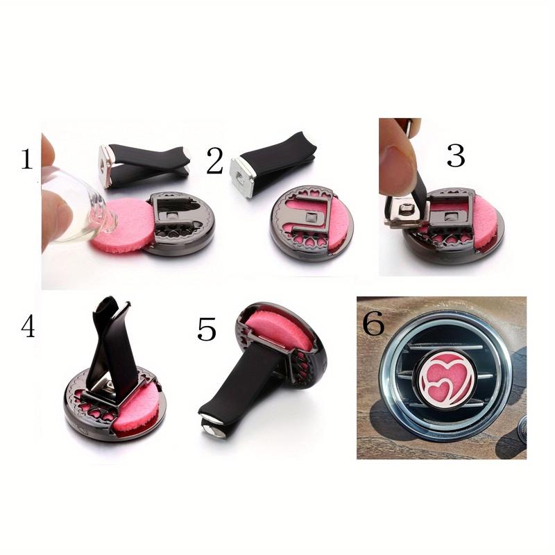 1pc Refillable Car Air Freshener Perfume Diffuser Clip, Auto Air Vent Car Interior Car Aromatherapy Diffuser With 10pcs Pads