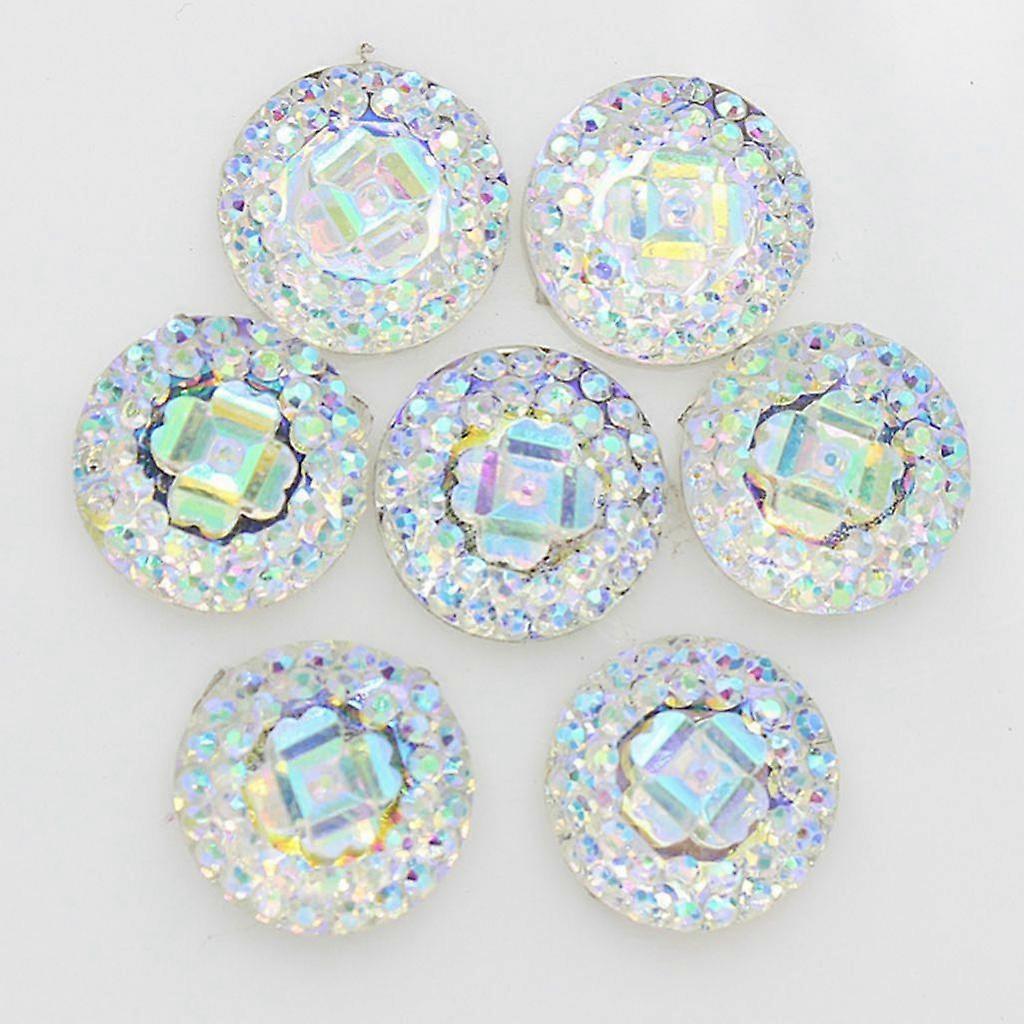 4x 50pcs 12mm Resin Round Cabochon Rhinestone Flatback Embellishments White