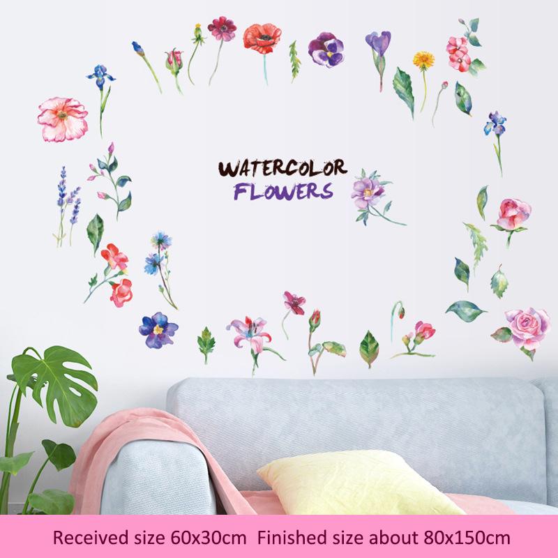 

Романтические наклейки на стену с розами, самоклеящиеся съемные цветочные наклейки для спальни, свадебной комнаты, гостиной, дивана, изголовья кровати, наклейки для домашнего декора as pic