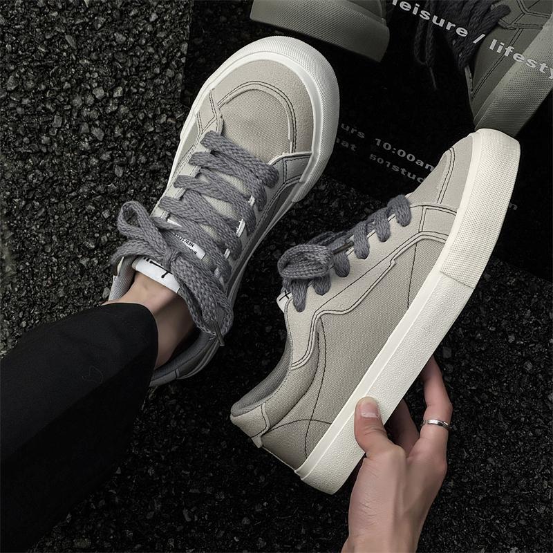 Fashion Mens Cowboy canvas Shoes Breathable Trend Mens board Shoes Thick Sole Trend Comfortable student Skateboard Trainers Footwear
