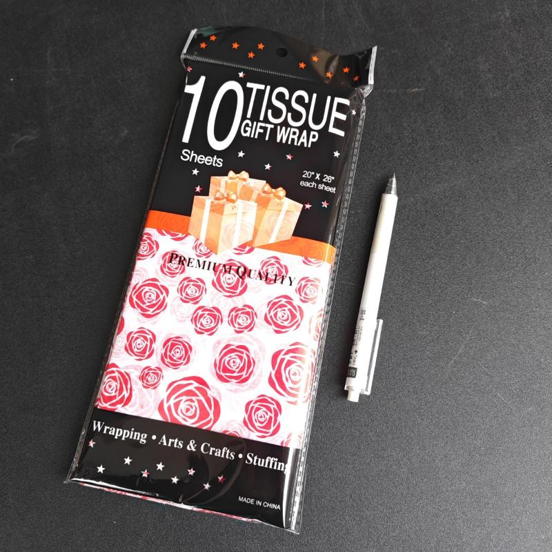 10 Sheets Festive Party Wedding DIY Gift Packing Supplies Love Type Tissue Paper Flower 50x66cm Gift Packaging Home Decoration