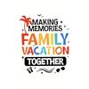 European size 1pc Women'S Casual Crew Neck T-Shirt with Colorful "Making Memories Family Vacation Together" Print, Polyester Knit Fabric